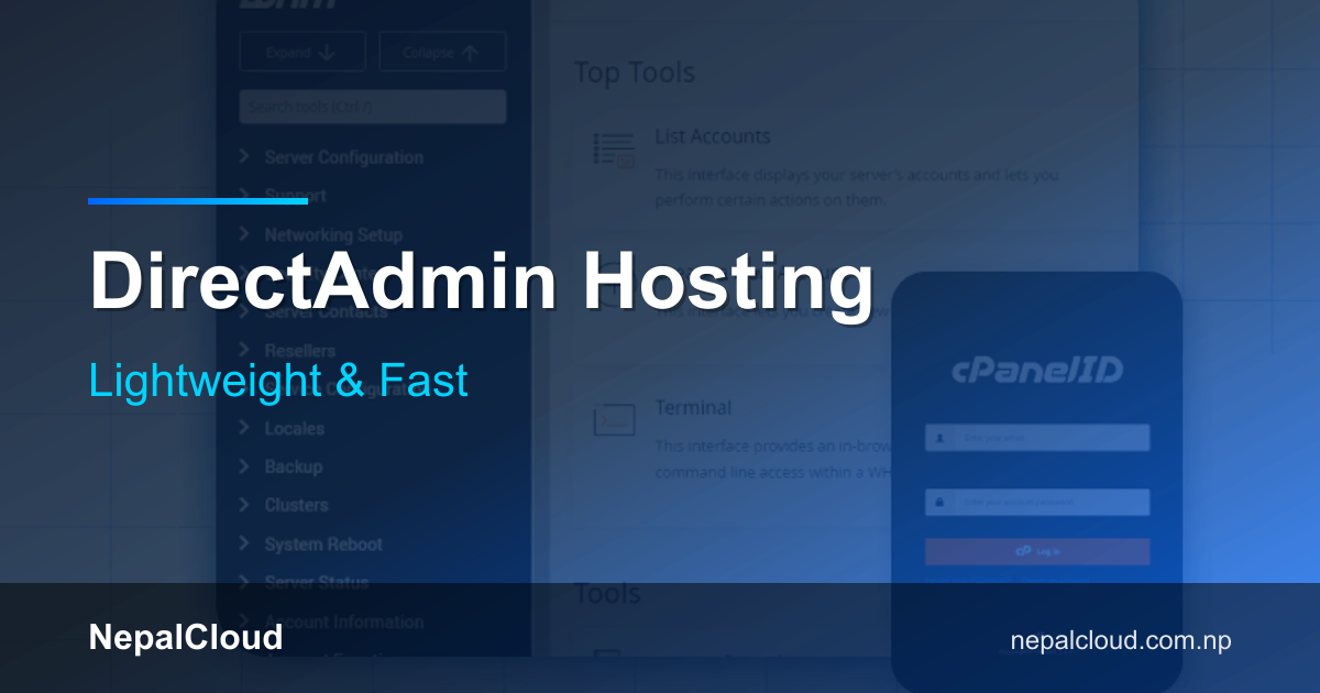 DirectAdmin Hosting in Nepal from Rs. 50/mo | NepalCloud